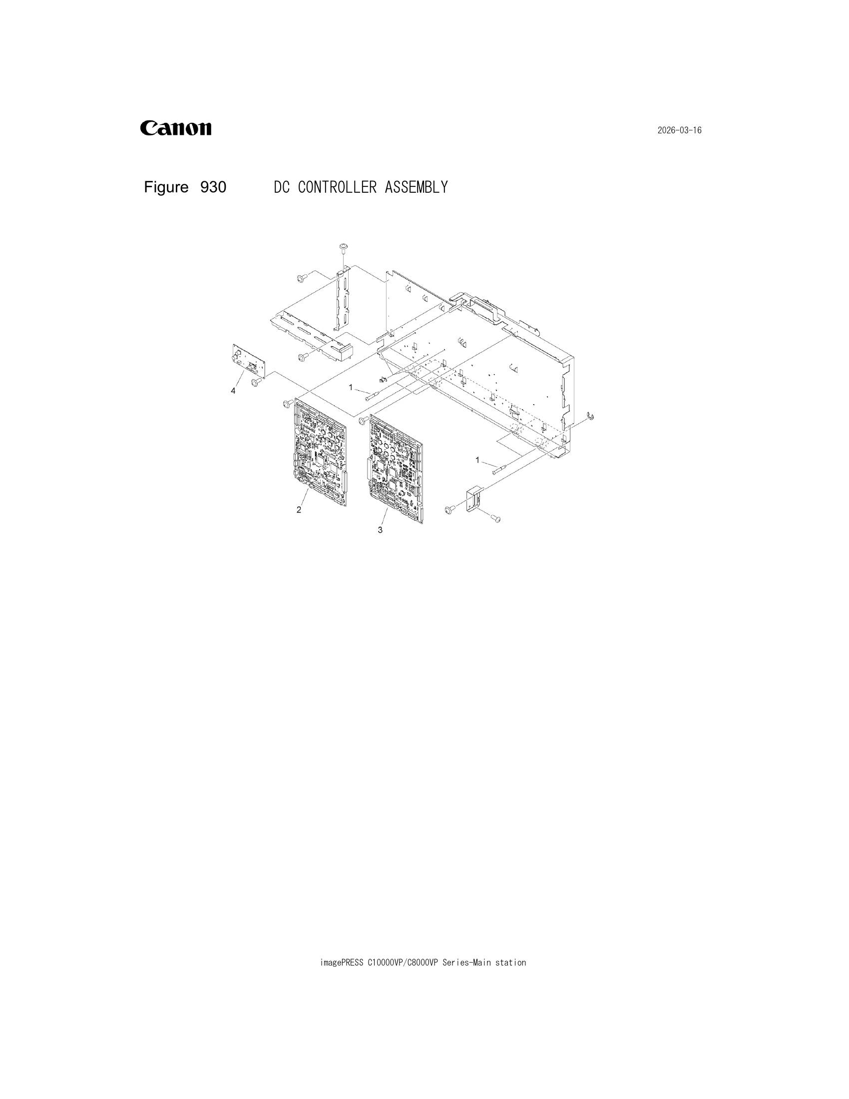 Parts catalogue diagram of the DC CONTROLLER ASSEMBLY assembly