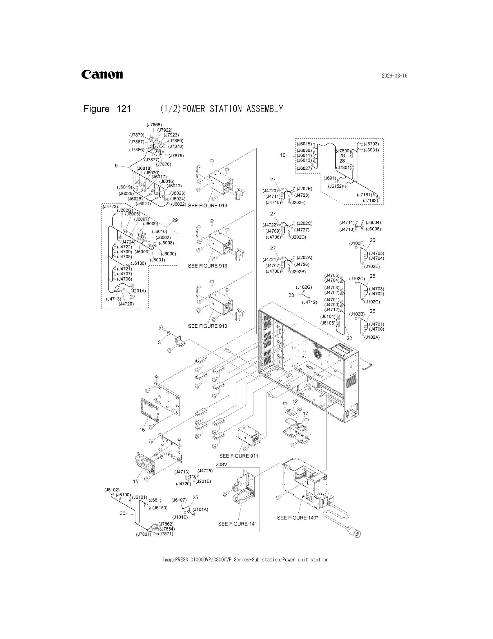 Parts catalogue diagram of the POWER STATION ASSEMBLY assembly