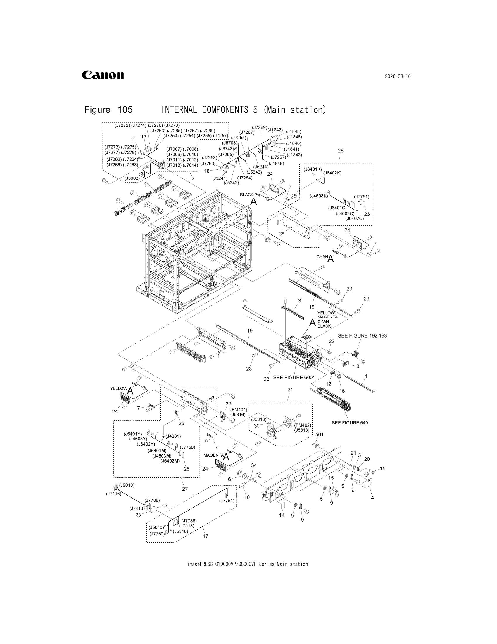 Parts catalogue diagram of the INTERNAL COMPONENTS 5 (Main station) assembly