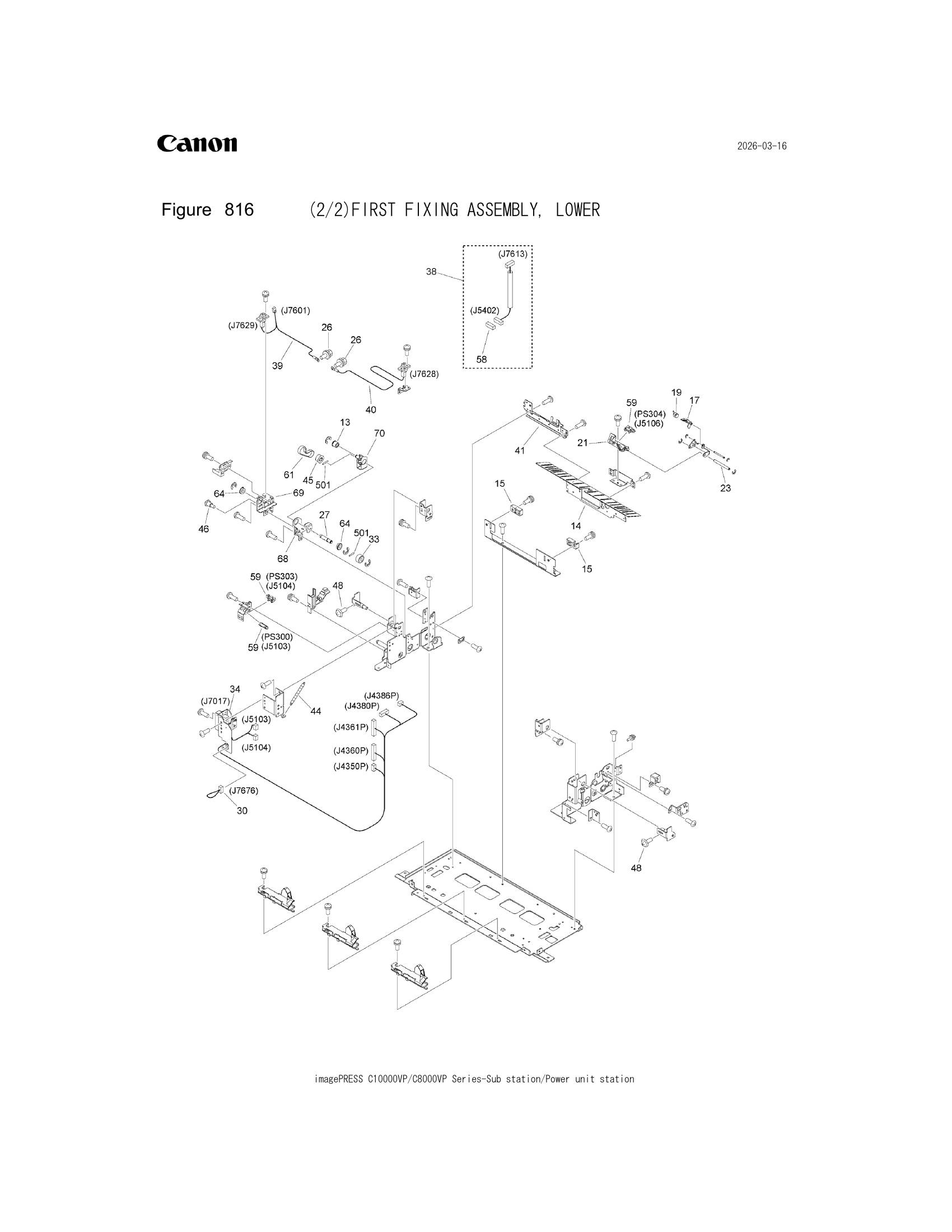 Parts catalogue diagram of the FIRST FIXING ASSEMBLY, LOWER assembly