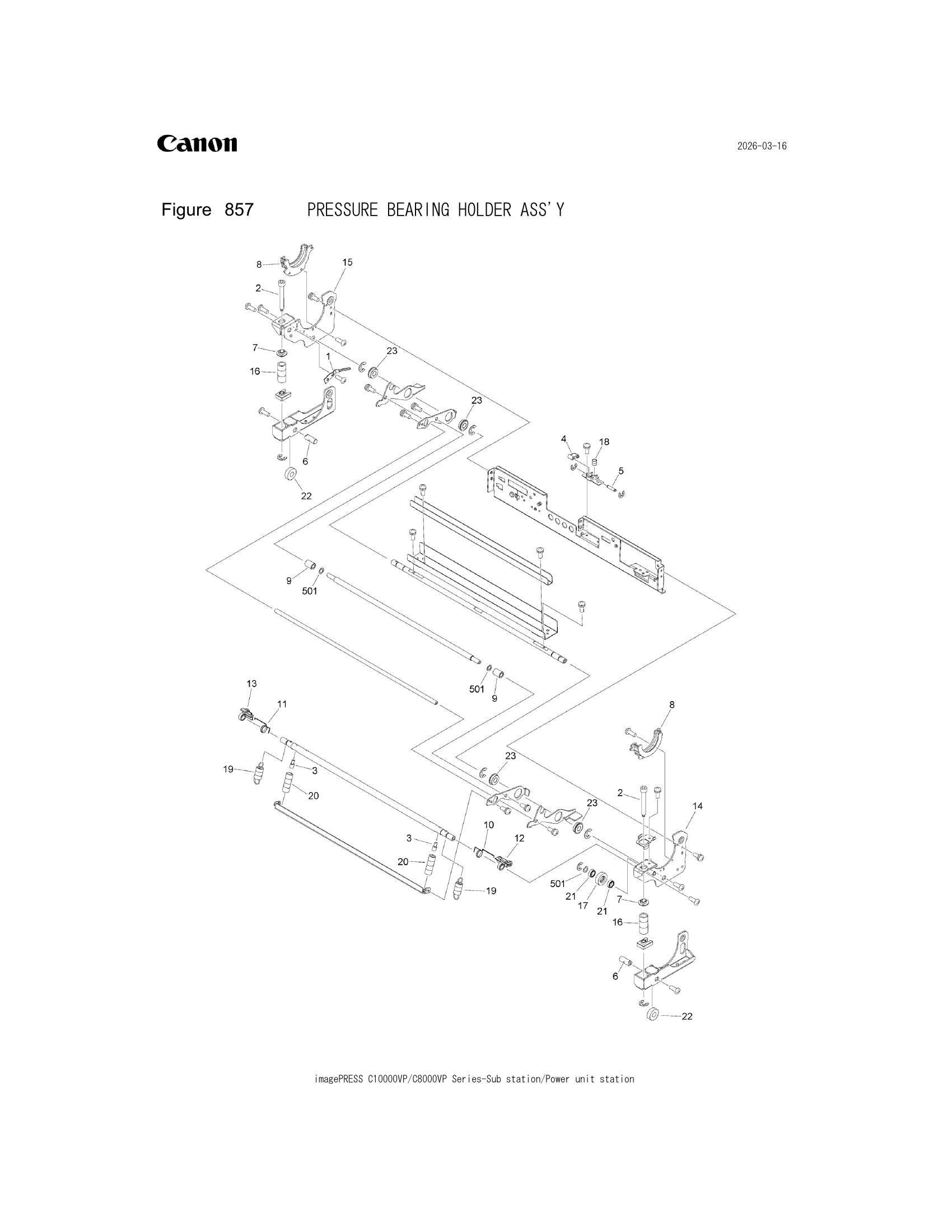 Parts catalogue diagram of the PRESSURE BEARING HOLDER ASS'Y assembly