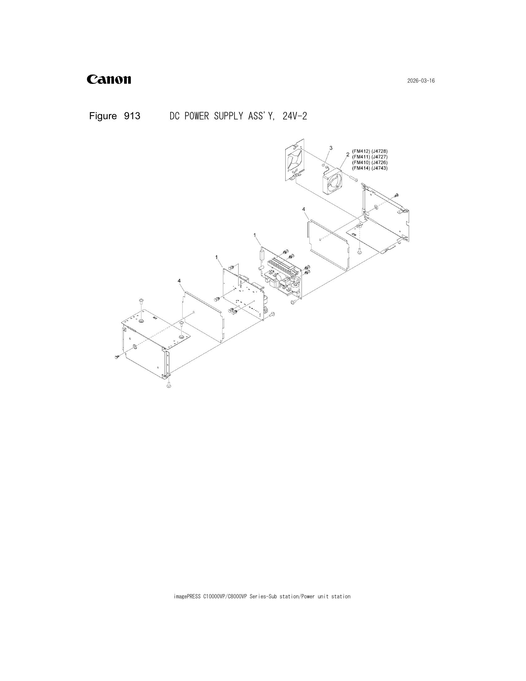 Parts catalogue diagram of the DC POWER SUPPLY ASS'Y, 24V-2 assembly