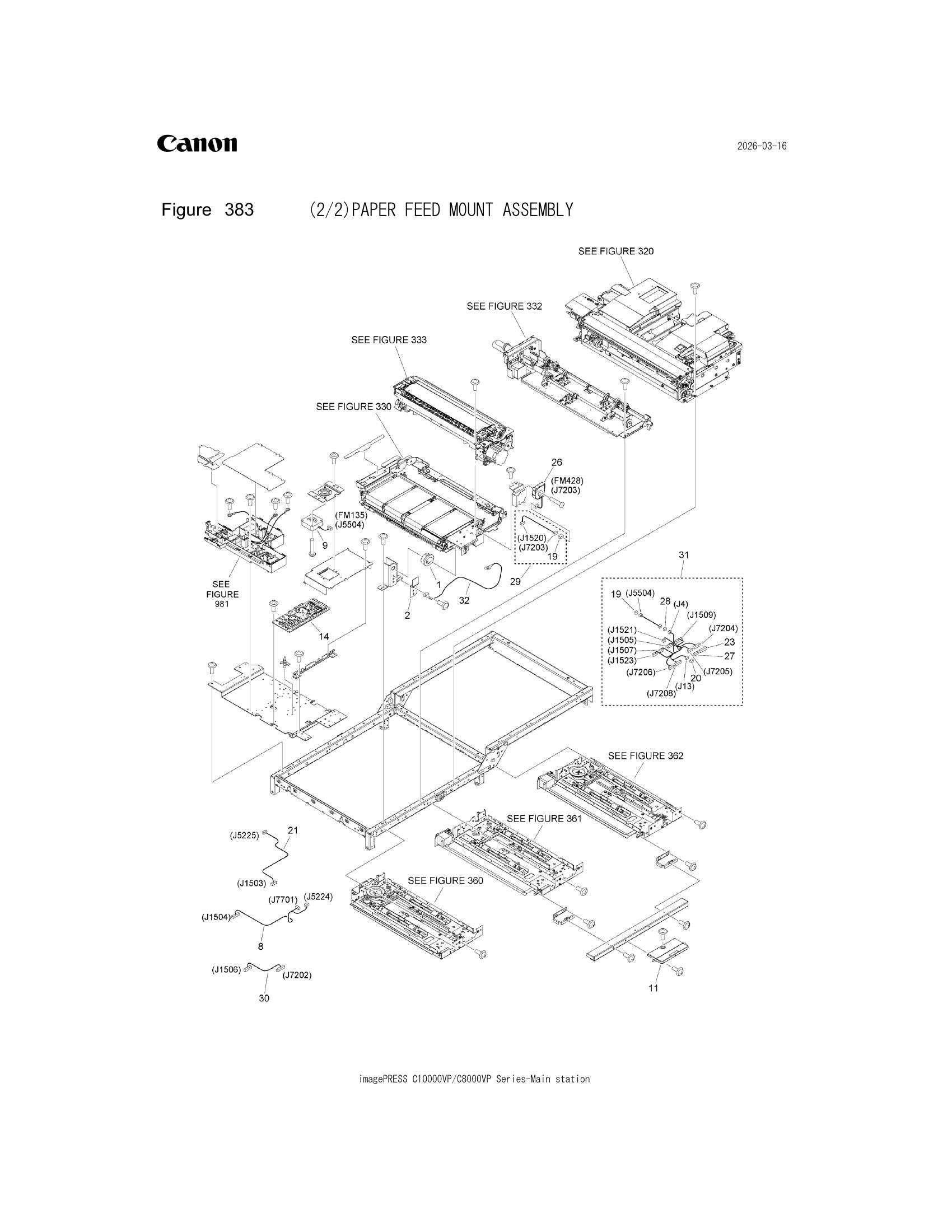 Parts catalogue diagram of the PAPER FEED MOUNT ASSEMBLY assembly